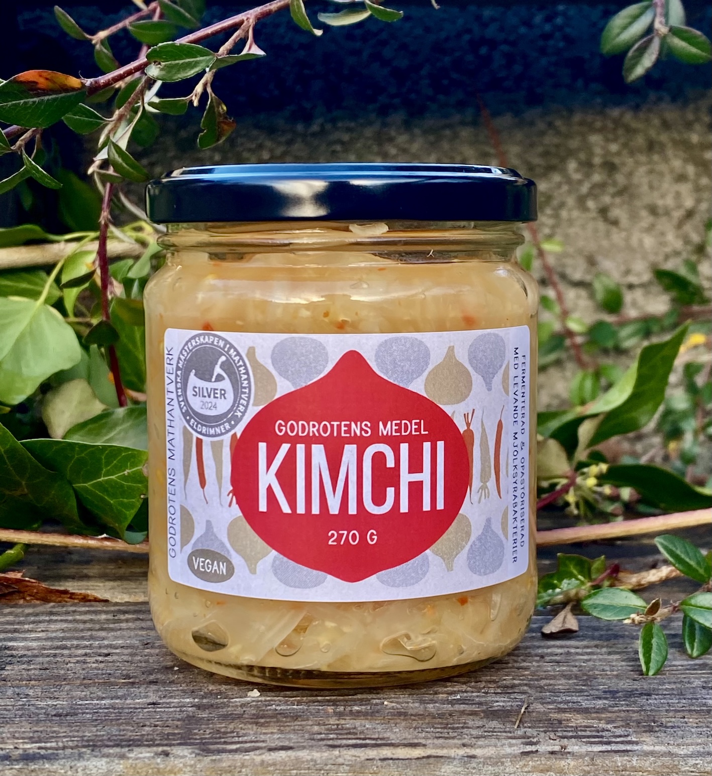 Godrotens kimchi medel. Ny mindre burk. 270 gram.