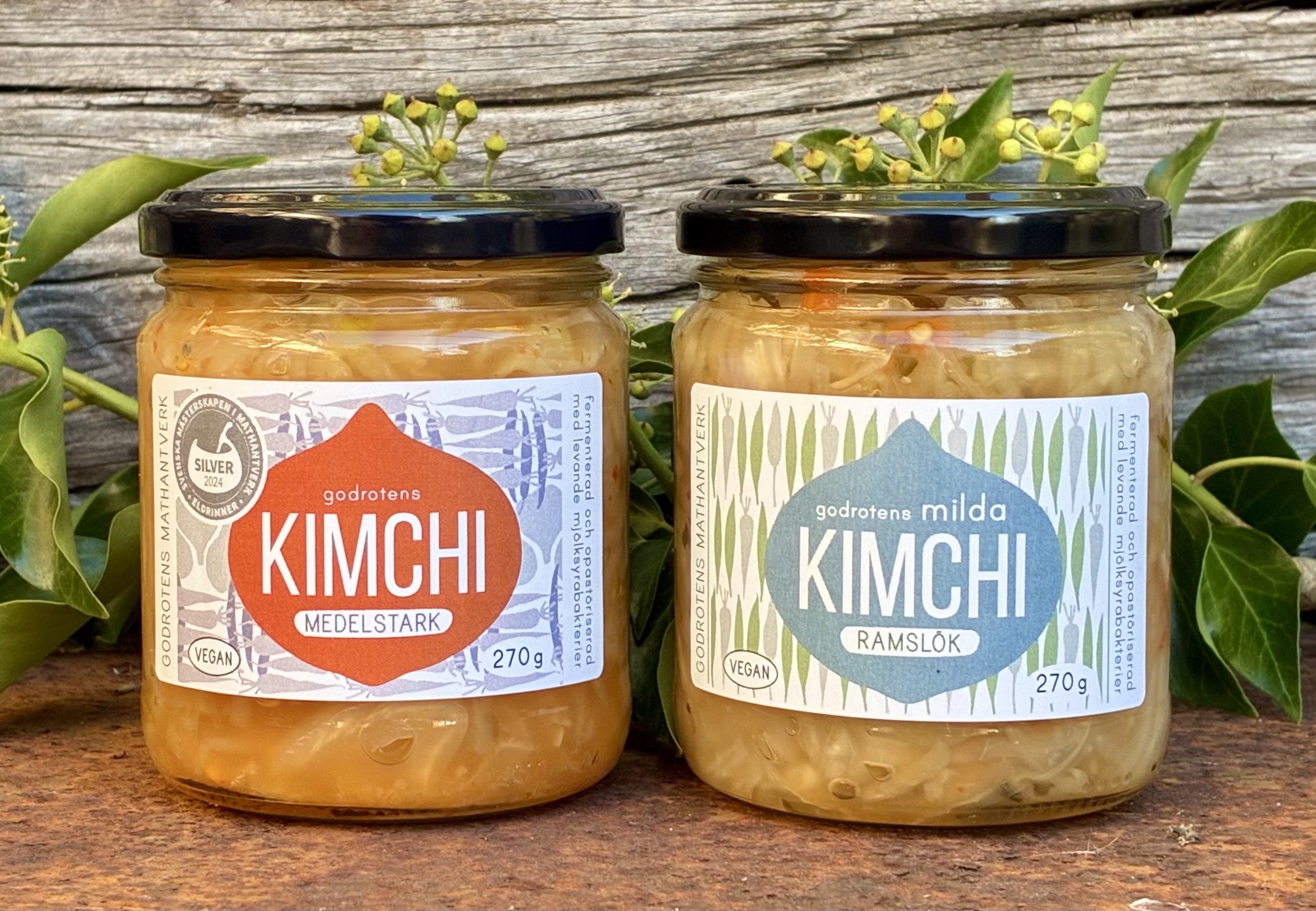 Godrotens kimchi medelstark och kimchi ramslök